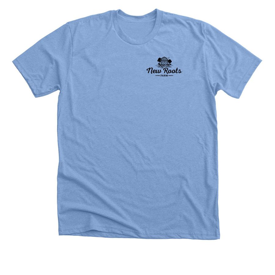 New Roots Farm Dogs, a Heather Carolina Blue Premium Unisex Tee