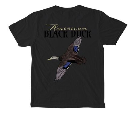 Black Duck Tee, a Black Comfort Colors Pocket Tee (back-view)