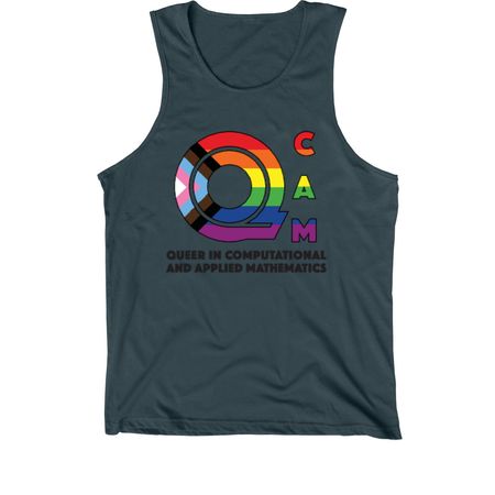 QCAM Progress Pride Logo, a Dark Grey Premium Cotton Tank