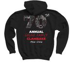 Gagne Family 70th Clambake, a Black Youth Pullover Hoodie (back-view)