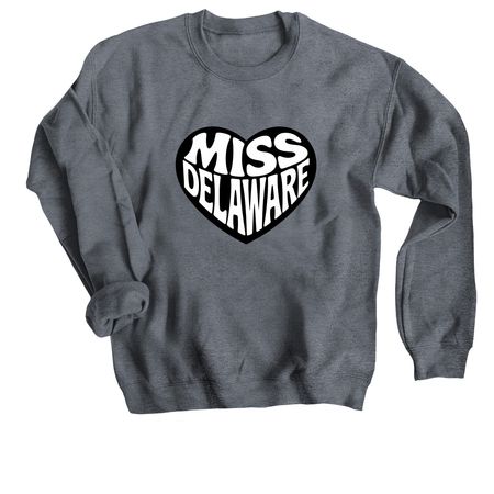 Miss DE Monochrome Heart, a Dark Heather Crewneck Sweatshirt