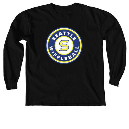 OG Seattle Wiffleball Logo, a Black Comfort Colors Long Sleeve Tee