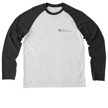 Shhhh...I'm birding., a Space Black/ Bright White Allmade Eco Triblend Colorblock Raglan Long Sleeve Tee