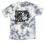 Support Your Local Yoga Dealer, a Grey Crystal Tie Dye Tee (back-view)