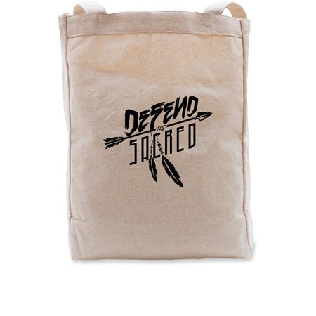 Defend the Sacred Tote, a Natural Recycled Cotton Tote Bag