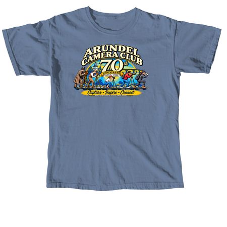 Arundel Camera Club Anniversary Evolution, a Blue Jean Comfort Colors Unisex Tee
