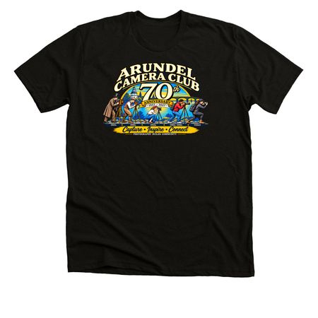 Arundel Camera Club Anniversary Evolution, a Black Heather Premium Unisex Tee