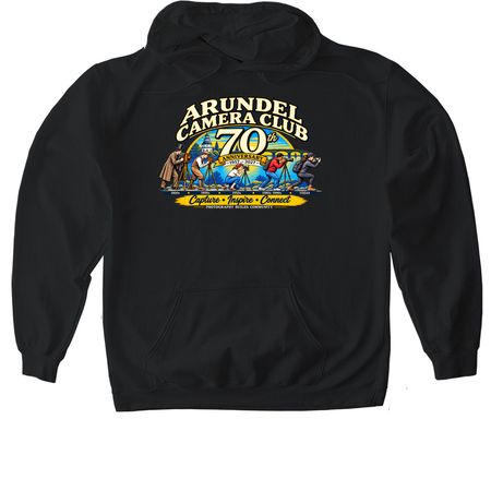Arundel Camera Club Anniversary Evolution, a Black Gildan Softstyle Pullover Hoodie