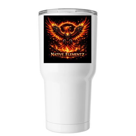 Phoenix Rising, a White Insulated Tumbler