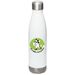 Water Bottle, a White Stainless Steel Water Bottle (back-view)