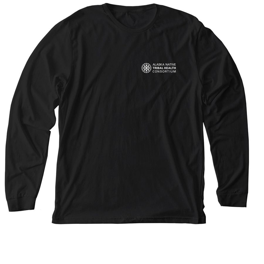 4E dark color apparels, light logo, a Solid Black Blend Premium Long Sleeve Tee