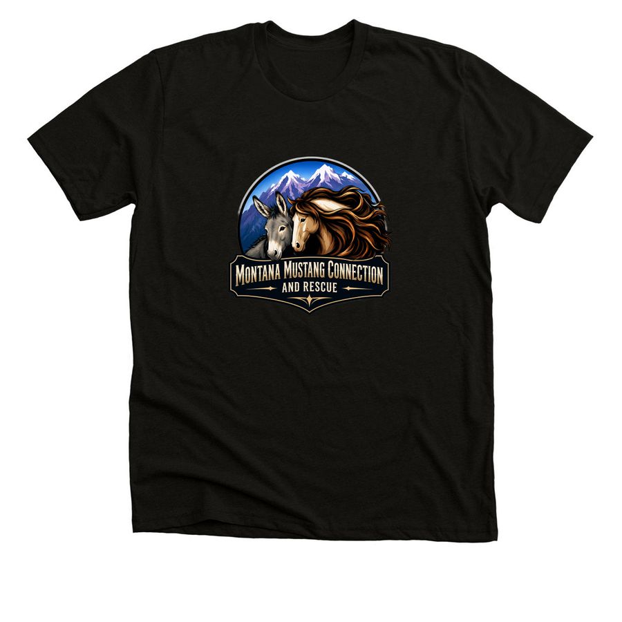 Montana Mustang Connection Apparel, a Solid Black Blend Premium Unisex Tee