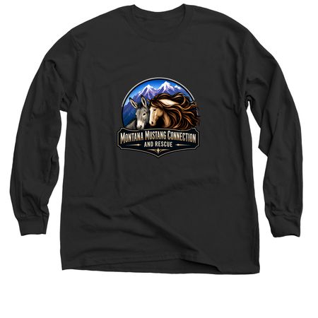Montana Mustang Connection Apparel, a Black Classic Long Sleeve Tee