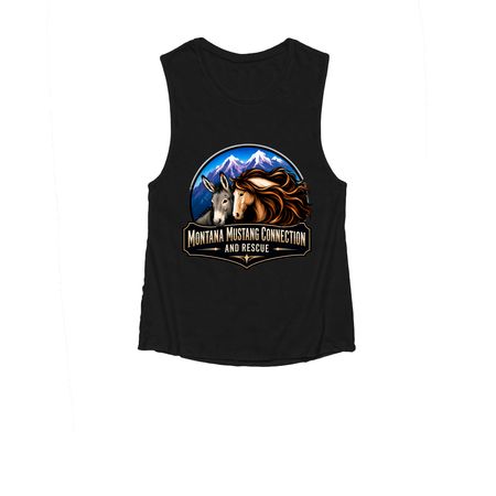 Montana Mustang Connection Apparel, a Black Women's Muscle Tank