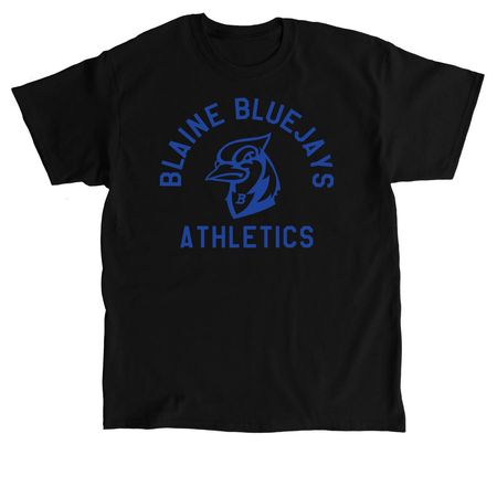 Blaine Bluejays Athletics Royal, a Black Classic Unisex Tee