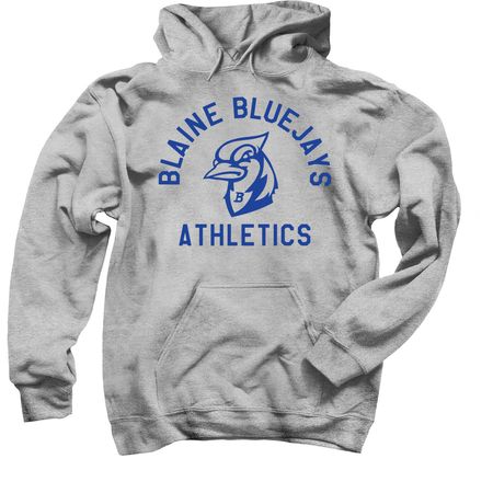 Blaine Bluejays Athletics Royal, a Sport Grey Pullover Hoodie