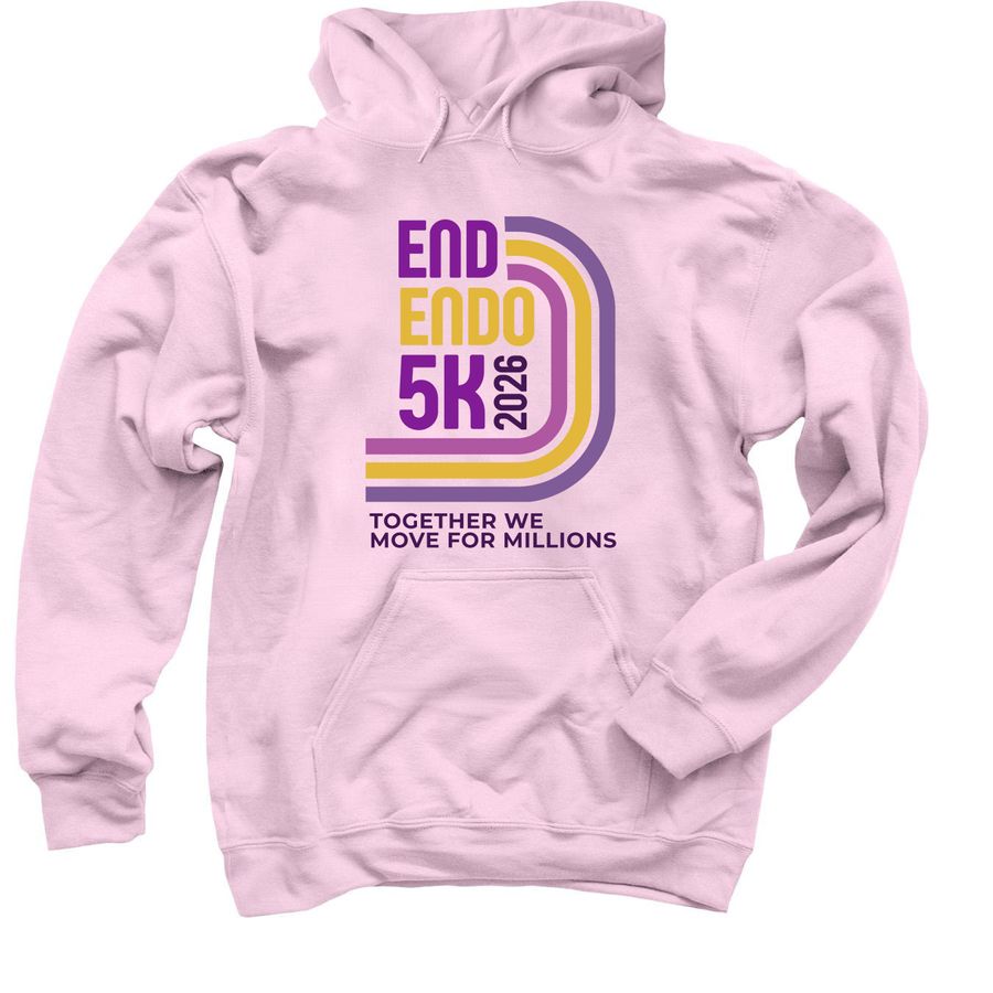End Endo 5K Pullover Retro Hoodie, a Light Pink Pullover Hoodie