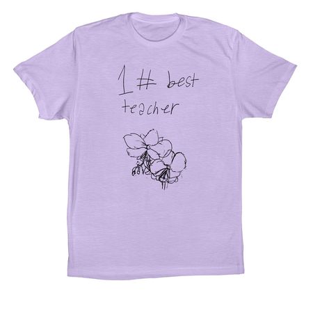 Best Teacher, a Dark Lavender Premium Cotton Tee