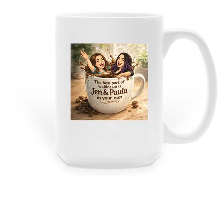 Have a drink with us, a White Large Coffee Mug