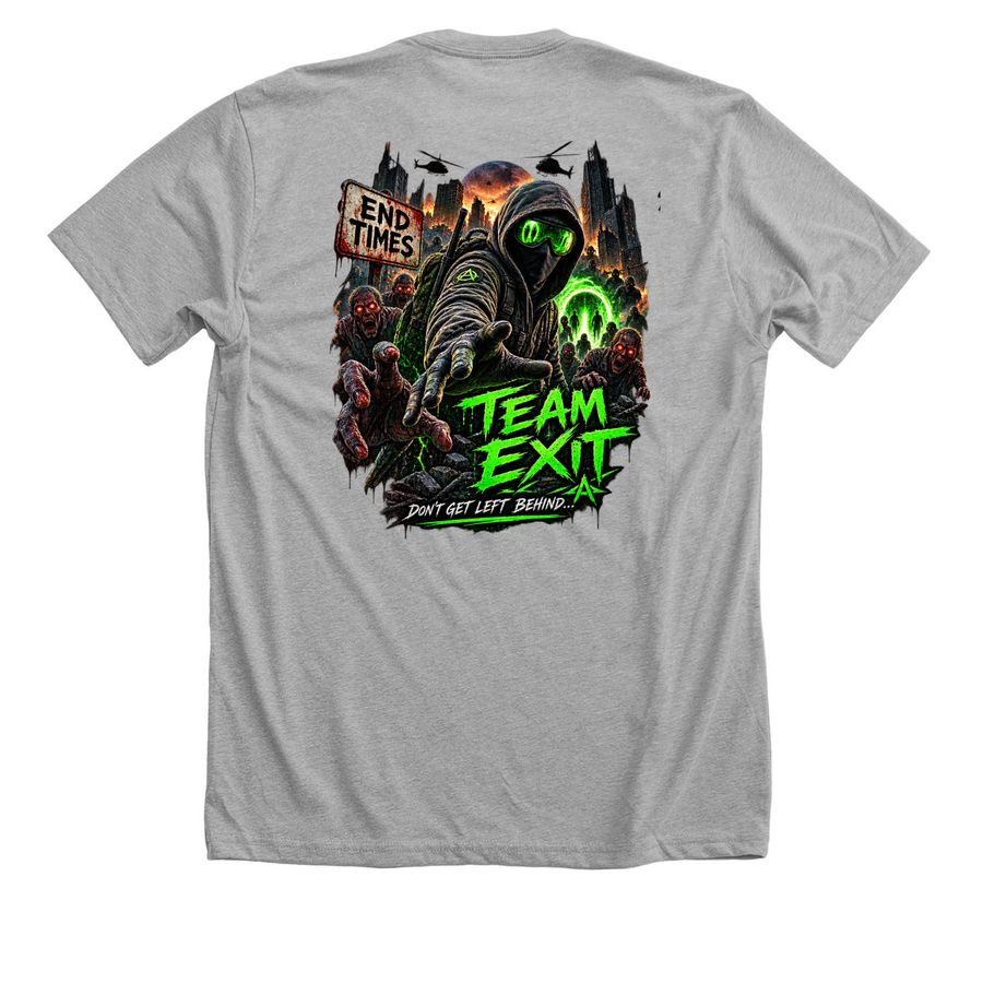 zombie apocalypse&nbsp;, a Athletic Heather Premium Unisex Tee (back-view)