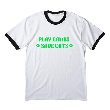 Lounge Fundraiser, a White/ Jet Black Cotton Ringer Tee