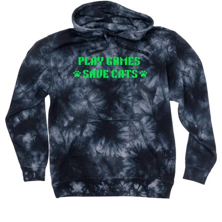 Lounge Fundraiser, a Black Tie Dyed Pullover Hoodie