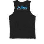Get PrEP at Allies, a Black Premium Cotton Tank (back-view)