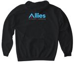 Get PrEP at Allies, a Black Gildan Softstyle Pullover Hoodie (back-view)