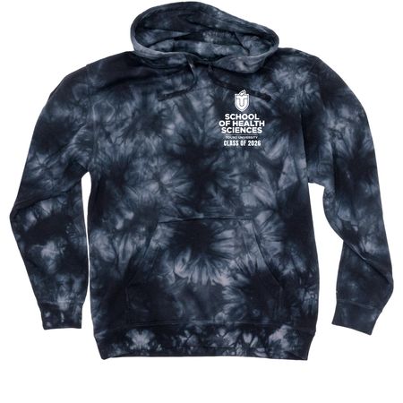 Class of 2026 Small Print TU SHS, a Black Tie Dyed Pullover Hoodie