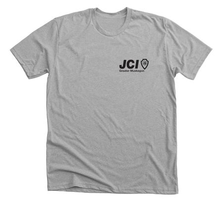 JCI Greater Muskegon - Black Logo, a Athletic Heather Premium Unisex Tee