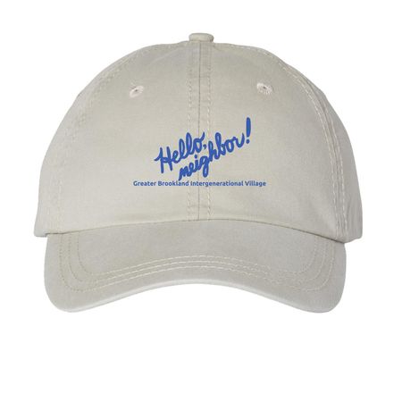 Hello Neighbor Hat, a Stone Printed Pigment Dye Baseball Cap