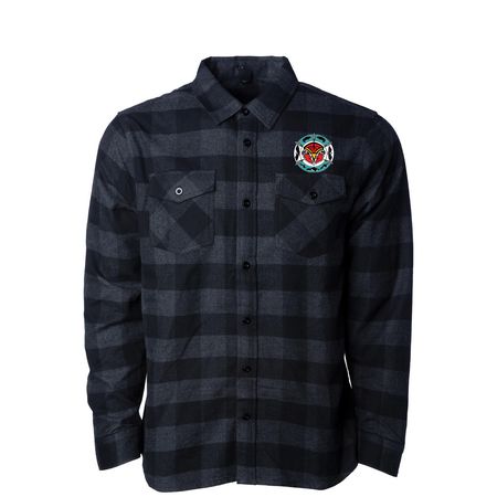 NVE Flannel, a Charcoal Heather/ Black Unisex Flannel Shirt