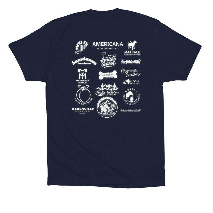 Golden Rush Official T-Shirts, a Navy Premium Cotton Tee (back-view)