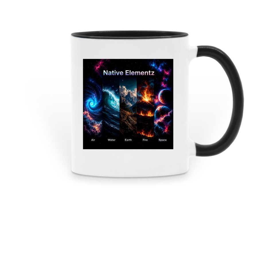 Native Elementz Coffee Mug 2, a Black Two-Tone Ceramic Mug