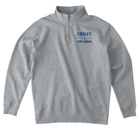 Small Logo Merch, a Grey Heather Midweight Quarter Zip Pullover