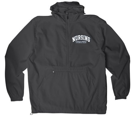 BCTC Nursing Half-Zip Windbreaker, a Graphite Packable Anorak