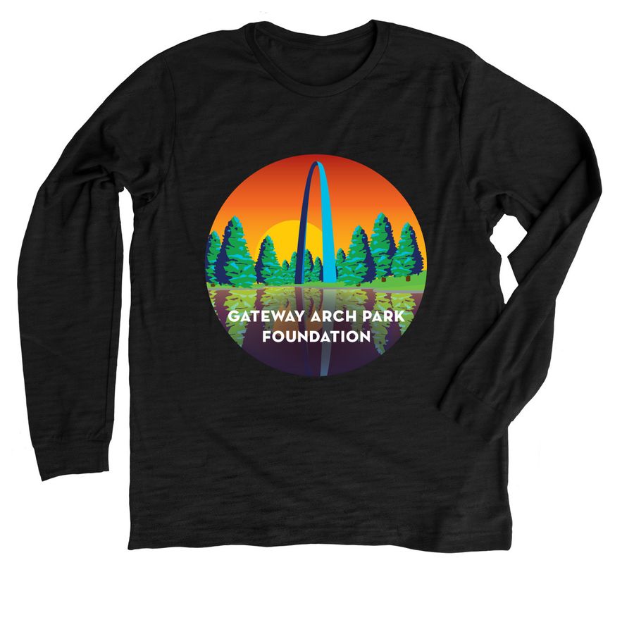 Retro Sunrise- T-Shirts + Sweatshirts, a Solid Black Blend Premium Long Sleeve Tee