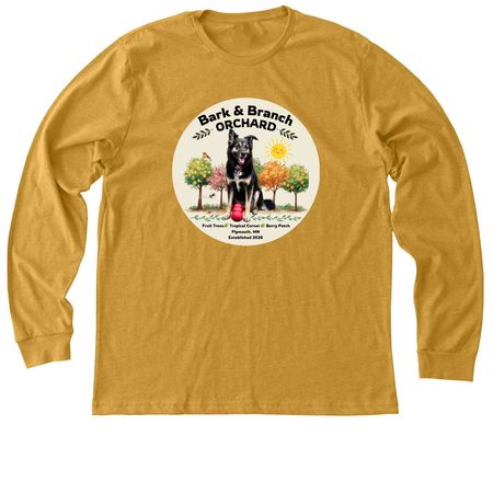 Bark & Branch Orchard, a Heather Mustard Premium Long Sleeve Tee