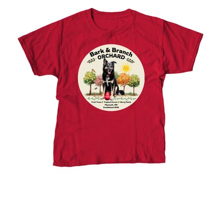 Bark & Branch Orchard, a Red Youth Unisex Tee