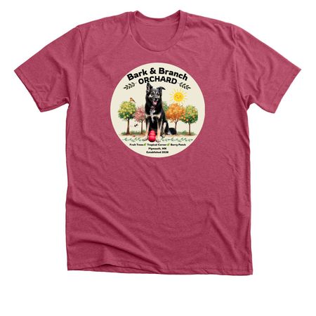 Bark & Branch Orchard, a Heather Raspberry Premium Unisex Tee