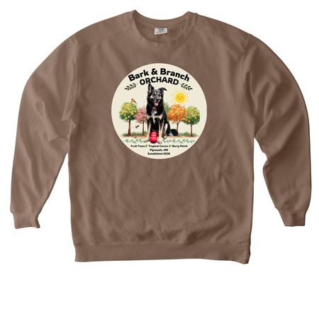 Bark & Branch Orchard, a Espresso Comfort Colors Crewneck Sweatshirt