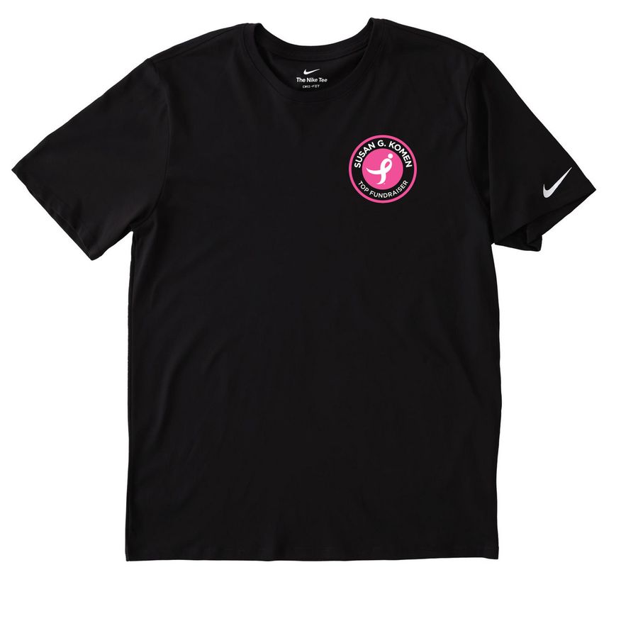 Susan G. Komen - Top Fundraiser, a Black Nike Dri-FIT Jersey Blend Performance Tee