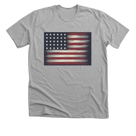 American Flag-Go USA, a Athletic Heather Premium Unisex Tee