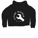 Women's Lightweight Cropped Hoodie, a Black Women?s Lightweight Cropped Hoodie (back-view)