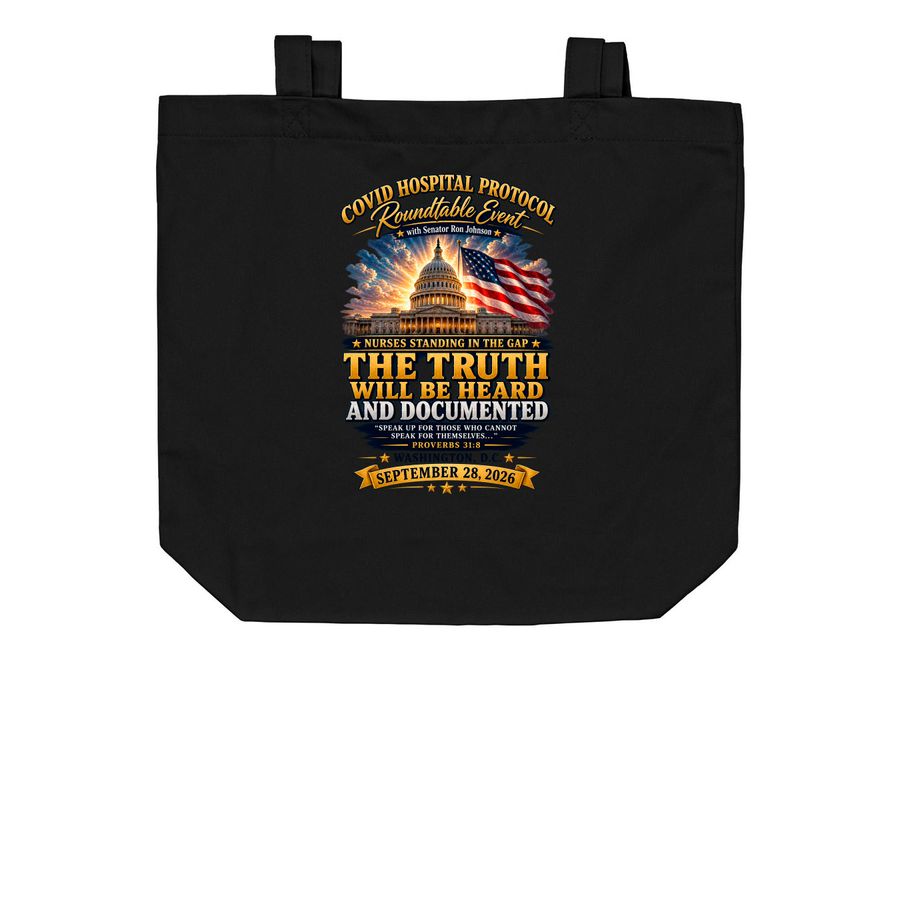 Covid Hospital Protocols - Tote&nbsp;, a Black Organic Cotton Tote Bag
