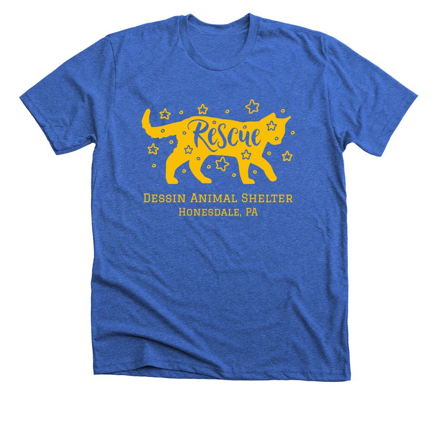 Cat Rescue Tee, a Heather True Royal Premium Unisex Tee