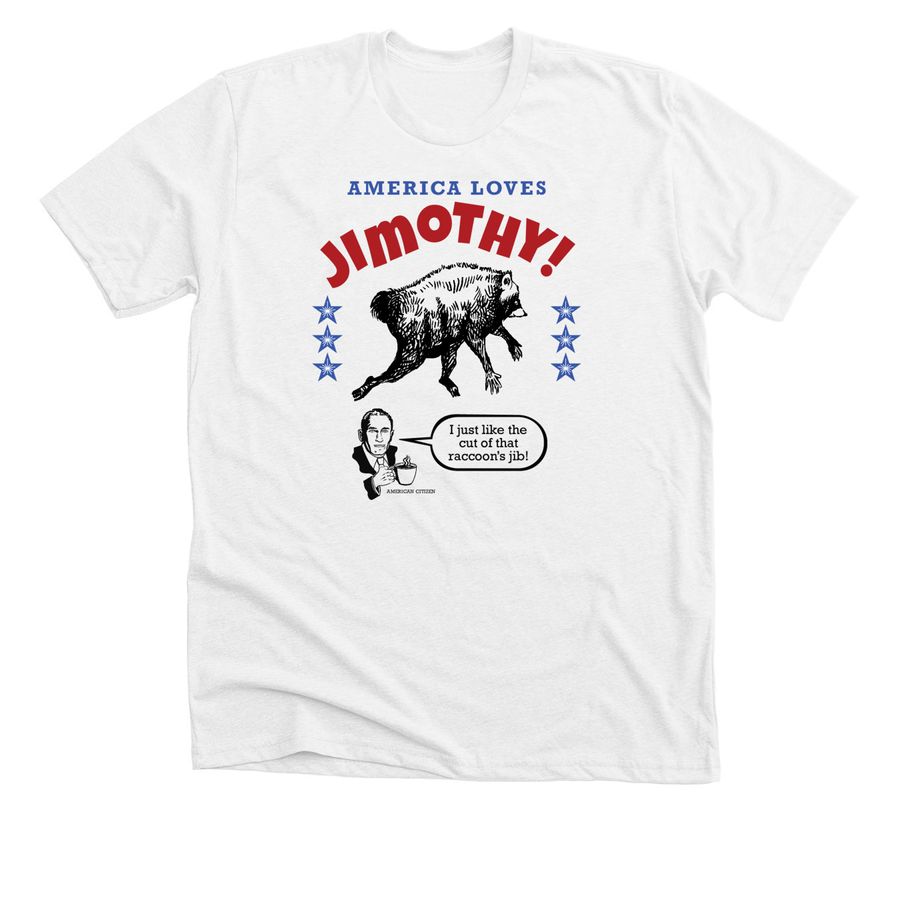 Jimothy the Raccoon, a Solid White Blend Premium Unisex Tee