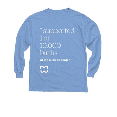 I supported 1 of 10,000 births (Youth), a Carolina Blue Youth Long Sleeve Tee