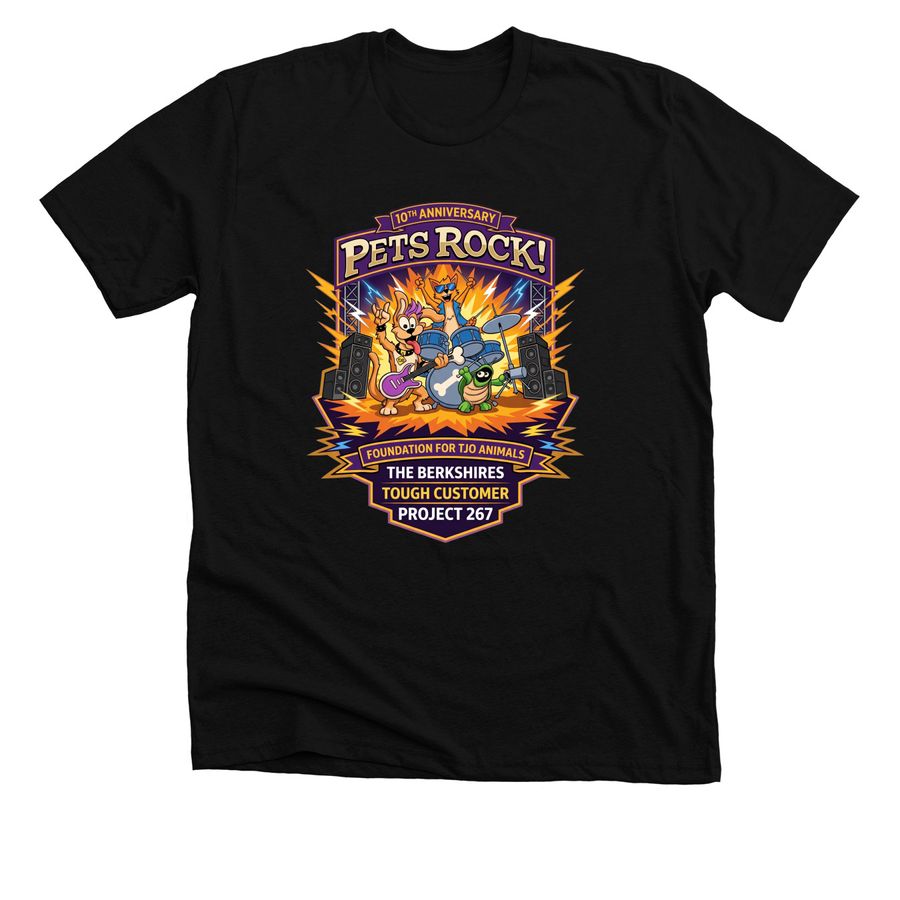 10th Anniversary Pets Rock LE Concert Tee, a Solid Black Blend Premium Unisex Tee