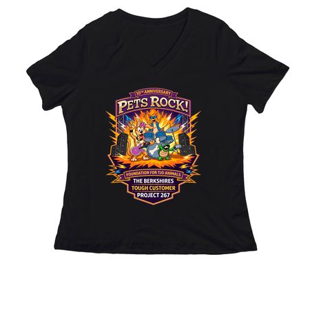 10th Anniversary Pets Rock LE Concert Tee, a Black Women's Relaxed V-Neck Tee